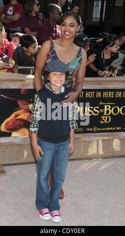 Sharon Leal and son The Los Angeles Premiere of 'Puss in Boots' held at ...