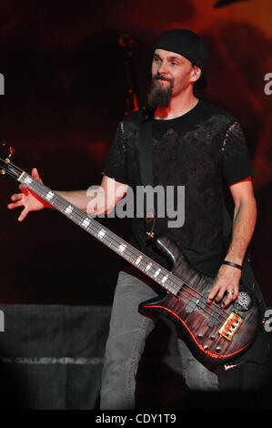 AUg 3, 2011 - Raleigh, North Carolina - USA ROBBIE MERRILL of the rock band Godsmack performing at the Time Warner Cable Music Pavillion as part of the Mayhem Festival in Raleigh. (credit image: ©Tina Fultz/ZUMA Press) Stock Photo