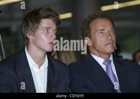 Oct. 7, 2011 - Madrid, Spain - Arnold Schwarzenegger and his son, Patrick, attend 'Arnold Classic Europe' 2011 Party at Cecilio Rodriguez's Gardens in Madrid (Credit Image: © Jack Abuin/ZUMAPRESS.com) Stock Photo