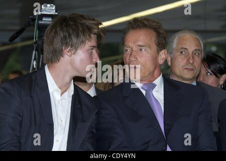 Oct. 7, 2011 - Madrid, Spain - Arnold Schwarzenegger and his son, Patrick, attend 'Arnold Classic Europe' 2011 Party at Cecilio Rodriguez's Gardens in Madrid (Credit Image: © Jack Abuin/ZUMAPRESS.com) Stock Photo