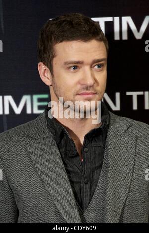 Nov. 3, 2011 - Madrid, Spain - Actor Justin Timberlake attends 'In Time' photocall at Villamagna Hotel on November 3, 2011 in Madrid, Spain. (Credit Image: © Jack Abuin/ZUMAPRESS.com) Stock Photo