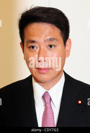 Aug. 23, 2011 - Tokyo, Japan - Former Foreign Minister SEIJI MAEHARA attends a meeting at the Diet Building in Tokyo, Japan. Due to the resignation of the current Japanese Prime Minister which is scheduled to be done August 26, Maehara has announce his plan to run in the presidential election of the Stock Photo