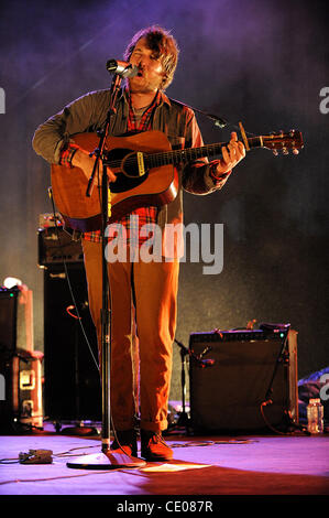 Sept 21, 2011 - Raleigh, North Carolina; USA -   Singer / Guitarist ROBIN PECKNOLD of the band Fleet Foxes performs live as their 2011 tour makes a stop at the Raleigh Amphitheater. Copyright 2011 Jason Moore. (Credit Image: © Jason Moore/ZUMAPRESS.com) Stock Photo