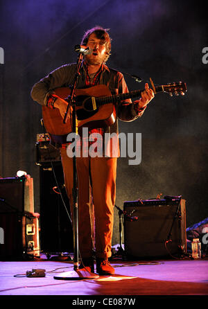 Sept 21, 2011 - Raleigh, North Carolina; USA -   Singer / Guitarist ROBIN PECKNOLD of the band Fleet Foxes performs live as their 2011 tour makes a stop at the Raleigh Amphitheater. Copyright 2011 Jason Moore. (Credit Image: © Jason Moore/ZUMAPRESS.com) Stock Photo