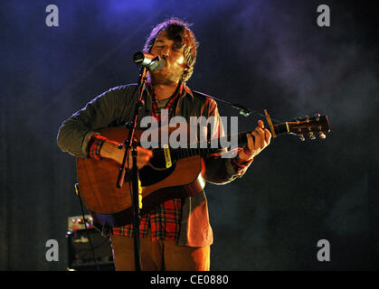 Sept 21, 2011 - Raleigh, North Carolina; USA -   Singer / Guitarist ROBIN PECKNOLD of the band Fleet Foxes performs live as their 2011 tour makes a stop at the Raleigh Amphitheater. Copyright 2011 Jason Moore. (Credit Image: © Jason Moore/ZUMAPRESS.com) Stock Photo