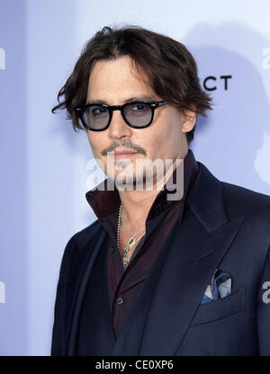 Oct. 13, 2011 - Los Angeles, California, U.S. - JOHNNY DEPP arrives for the premiere of the film 'Rum Diary' at the Bing theater. (Credit Image: © Lisa O'Connor/ZUMAPRESS.com) Stock Photo