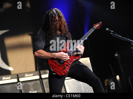 Aug. 10, 2011 - Dallas, Texas, U.S - Guitarist Chris Broderick of the Heavy Metal Rock Band Megadeth performs live on stage at the Rockstar Energy Drink Mayhem Festival at the Gexa Energy Pavillion in Dallas, Texas (Credit Image: © Albert Pena/Southcreek Global/ZUMAPRESS.com) Stock Photo