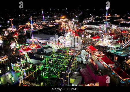 Aug 04, 2011 - Costa Mesa , California, U.S. - Carnival rides light up ...