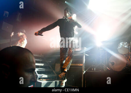 Jane's Addiction performing at Irving Plaza on October 17, 2011 Perry Farrell lead vocals Dave Navarro - guitar Stock Photo