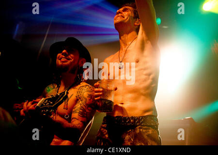 Jane's Addiction performing at Irving Plaza on October 17, 2011 Perry Farrell lead vocals Dave Navarro - guitar Stock Photo