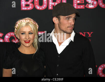 Christina Aguilera and Cam Gigandet at the photocall for 'Burlesque' at Adlon hotel. Berlin, Germany - 16.12.2010 Stock Photo