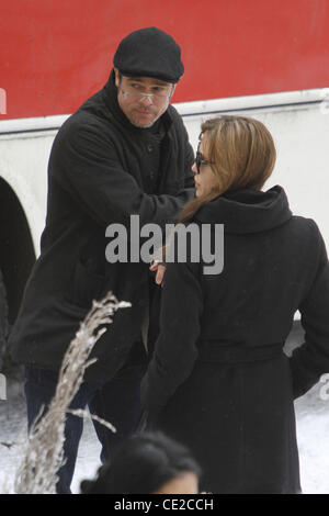 Brad Pitt taking photos on the set of Angelina Jolie's directorial debut 'United Love Story'. Budapest, Hungary - 08.11.2010 Stock Photo