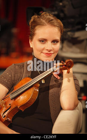 Julia Fischer on German talkshow '3 nach 9'. Bremen, Germany - 03.09.2010 Stock Photo