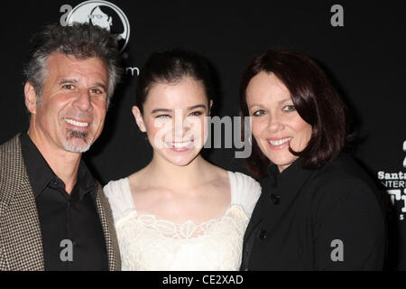 Hailee Steinfeld and her parents Pete Steinfeld and Cheri Steinfeld 2011 Virtuoso Awards at the Santa Barbara International Film Festival at the Lobero Theater  Santa Barbara, California - 04.02.11 Stock Photo