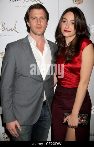 Patrick Heusinger and Emmy Rossum Emmy Rossum hosts Vegas Magazine's February Issue Bash at The Bank at Bellagio Las Vegas, Nevada - 04.02.11 Stock Photo