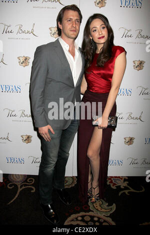 Patrick Heusinger and Emmy Rossum Emmy Rossum hosts Vegas Magazine's February Issue Bash at The Bank at Bellagio Las Vegas, Nevada - 04.02.11 Stock Photo