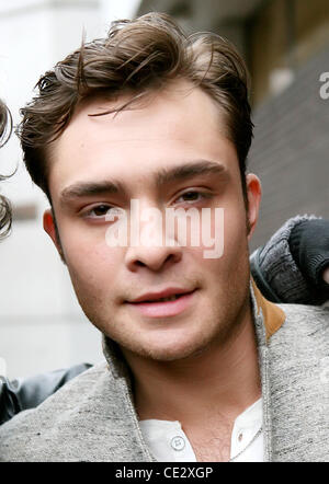 Ed Westwick 'Gossip Girl' star outside the ITV studios London, England - 07.02.11 Stock Photo