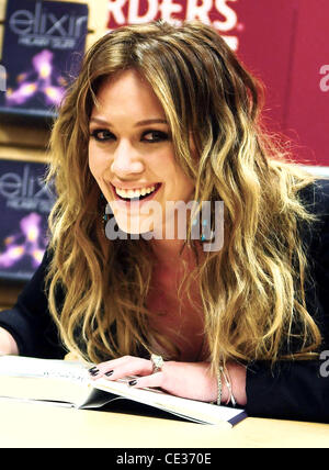 Hilary Duff, actress/singer, signs copies of her new book 'Elixir' at Borders bookstore on Columbus Circle New York City, USA - 11.10.10 Stock Photo