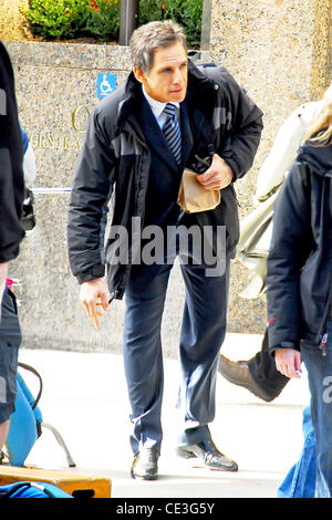 Ben Stiller Celebrities filming on the set of 'Tower Heist' in Manhattan New York City, USA - 02.11.10 Stock Photo