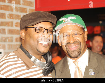 DJ Jazzy Jeff and Mayor Nutter DJ Jazzy Jeff attends  Mitchell & Ness Nostalgia Co's grand opening of its new flagship store.  Philadelphia, Pennsylvania - 19.11.10 Stock Photo