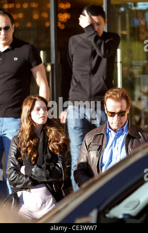 Katherine Schwarzenegger and Arnold Schwarzenegger do some Black Friday shopping at Barneys of New York in Beverly Hills Los Angeles, California - 26.11.10 Stock Photo