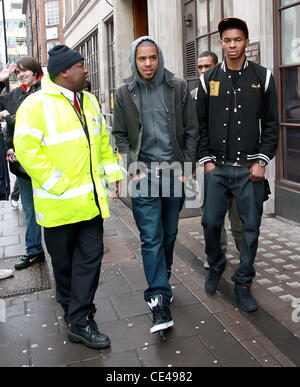 J. Cole aka Jermaine Lamarr Cole American rapper leaving BBC Radio 1 studios London, England - 07.01.11 Stock Photo