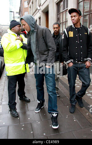 J. Cole aka Jermaine Lamarr Cole American rapper leaving BBC Radio 1 studios London, England - 07.01.11 Stock Photo