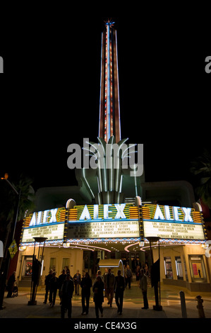 The Alex Theater, on 216 North Brand Boulevard, Glendale, near Los Angeles California, USA (Nighttime Shot) Stock Photo