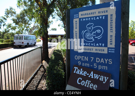 Entrance to the Margaret River Chocolate Company premises in the Swan Valley, Western Australia. Stock Photo