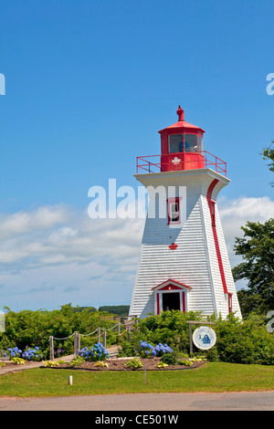 Summertime view of Victoria by the Sea Lighthouse, Prince Edward Island, Canada. Stock Photo