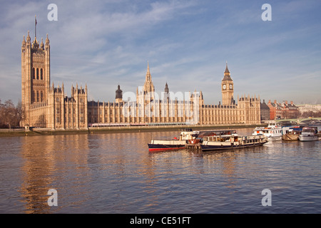 The Palace of Westminster from the Albert Embankment January 2012 Stock Photo