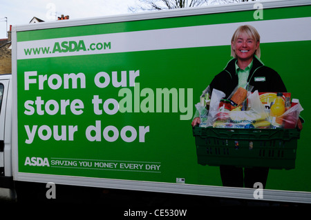 Asda Supermarket Shopping Home Delivery Van, Cambridge, England, UK Stock Photo