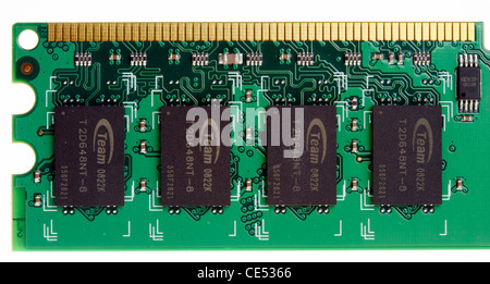 Computer board with memory modules. random access memory, RAM. Stock Photo