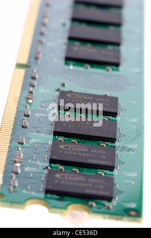 Computer board with memory modules. random access memory, RAM. Stock Photo