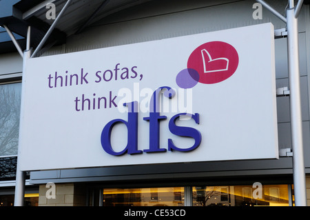 Northampton, UK - Oct 26, 2017: DFS Sofa Experts Logo in Nene Valley Retail  Park Stock Photo