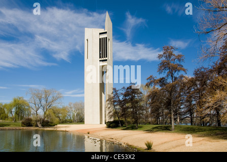 The National Carillon, situated on Aspen Island in Lake Burley Griffin, Canberra, Australian Capital Territory, Australia Stock Photo