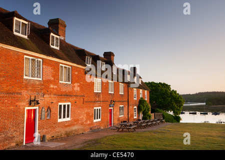 Cottages beside the Beaulieu River at Buckler's Hard, New Forest, Hampshire, England. Spring (May) 2011 Stock Photo