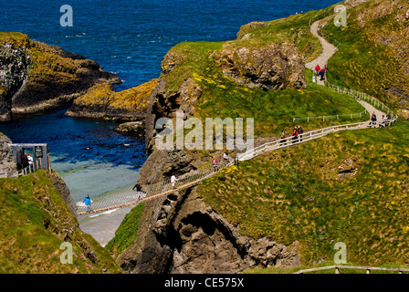 Carrick-a-Rede Rope Bridge, Co. Antrim, Northern Ireland Stock Photo