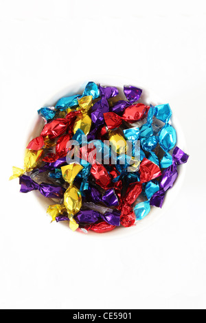 A bowl of sweets or candy Stock Photo