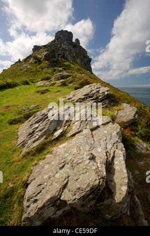Castle Rock in the Valley of Rocks near Lynton on the North Devon coast Stock Photo