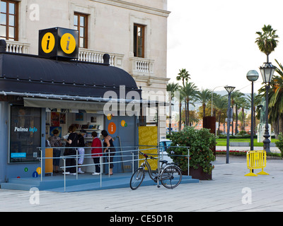 Tourist Information Booth at La Seu, Palma Cathedral. Stock Photo