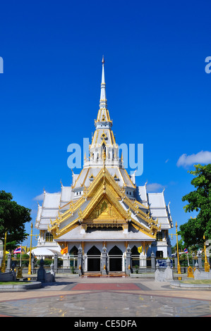 A great marble church, Wat Sothorn, Chachoengsao Thailand Stock Photo