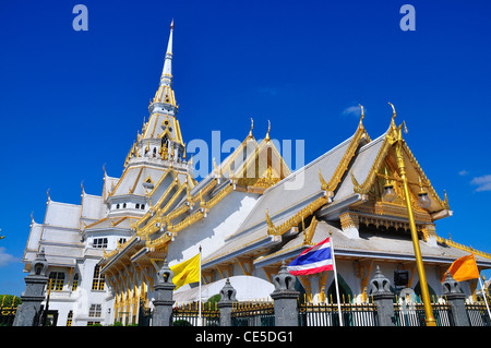 A great marble church, Wat Sothorn, Chachoengsao Thailand Stock Photo