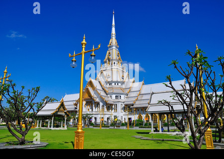 A great marble church, Wat Sothorn, Chachoengsao Thailand Stock Photo