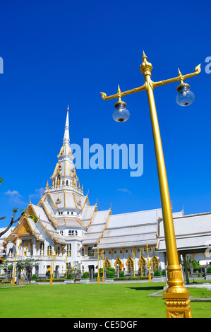 A great marble church, Wat Sothorn, Chachoengsao Thailand Stock Photo