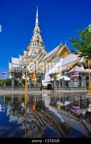 A great marble church, Wat Sothorn, Chachoengsao Thailand Stock Photo