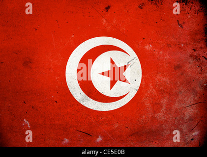 Flag on old and vintage grunge texture Stock Photo
