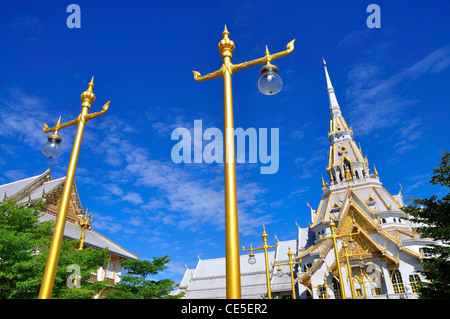 A great marble church, Wat Sothorn, Chachoengsao Thailand Stock Photo