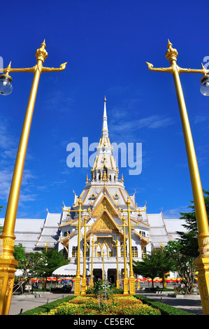 A great marble church, Wat Sothorn, Chachoengsao Thailand Stock Photo