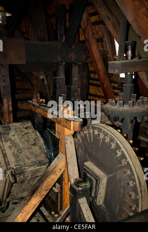 Interior of an oil mill in Zaanse Schans, The Netherlands Stock Photo